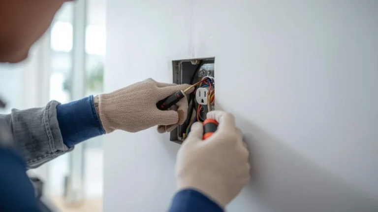 Electrician installing a new electrical outlet in a Glendale, CA home with proper wiring and safety checks.