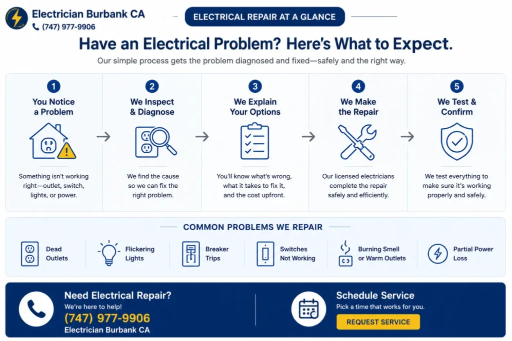 Infographic of electrical repair at a glance